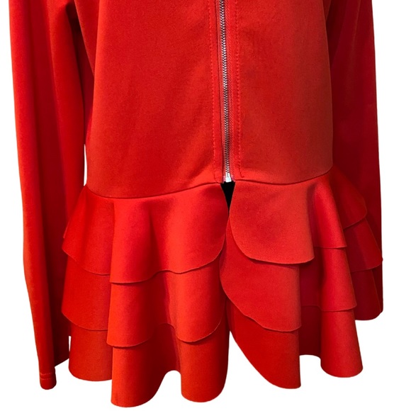 NWOT Red Two Piece Ruffle Pantsuit Women’s Size Large - Picture 5 of 16